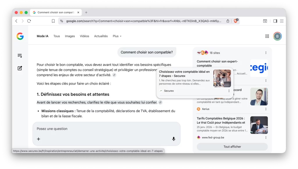 recherche web mode ia google 2026 unlidot