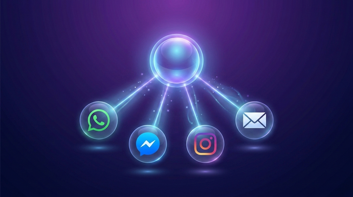Un même agent IA déployé sur le site, WhatsApp, Messenger, Instagram et email